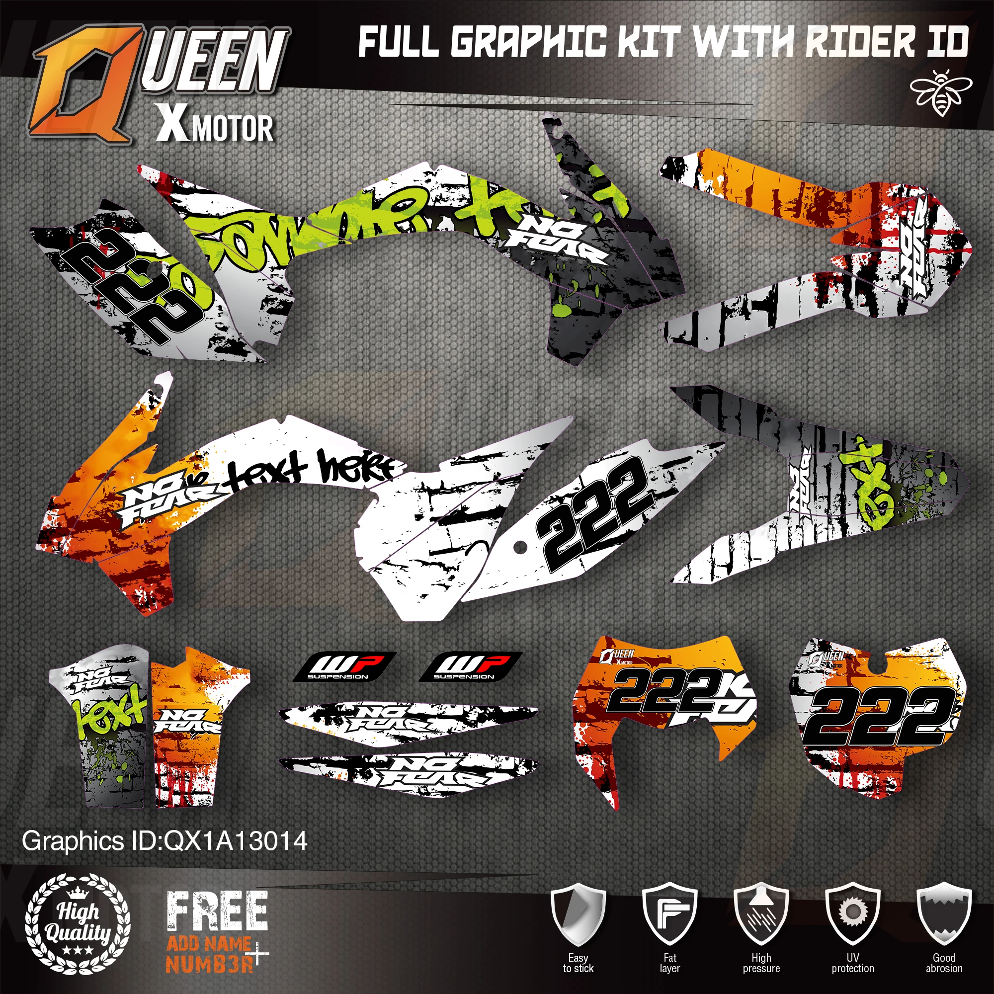QUEEN X MOTOR Custom Team Graphics наклейки 3 м набор наклеек для KTM 2013 2014 2015 SX SXF 2016 EXC XC W F