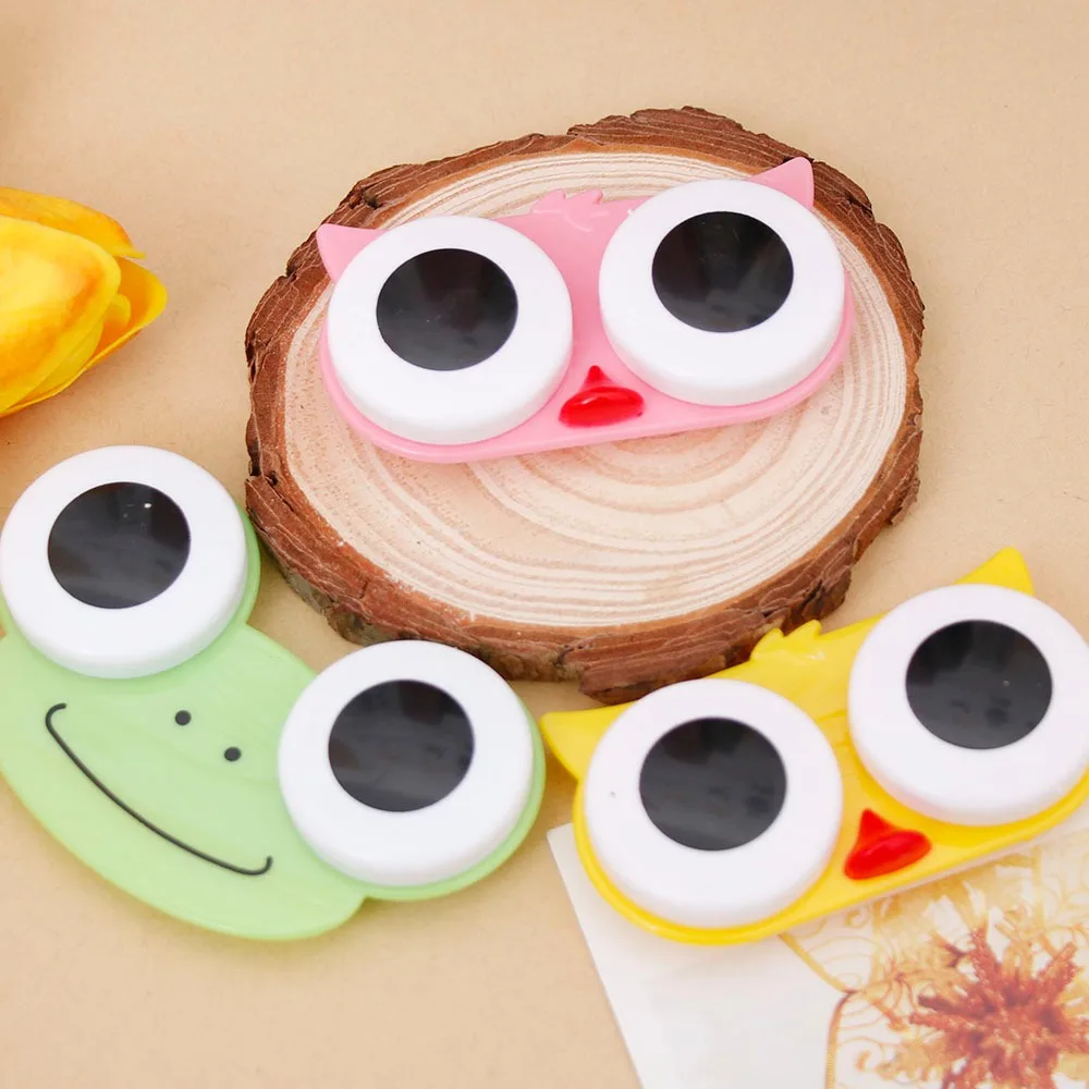 Чехол для контактных линз с милым дизайном в виде животных портативный футляр