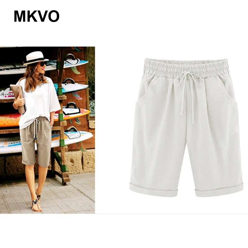 8XL Летние повседневные женские брюки-Капри хлопковые эластичные брюки с высокой