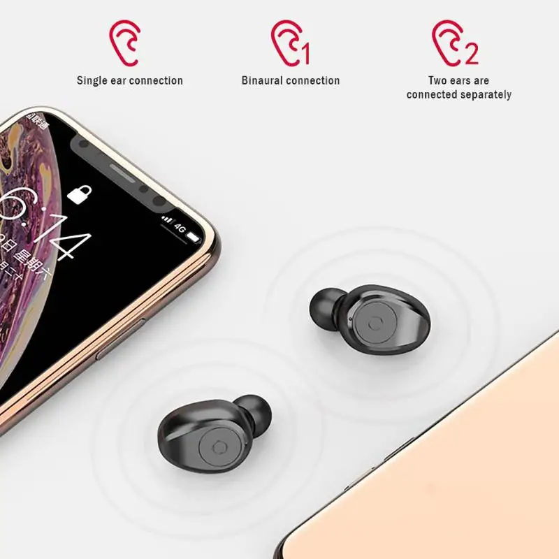 Беспроводные наушники Bluetooth спортивные шумоподавление Гарнитура мини для бега