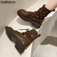 women martin boots short ankle shoes for women 2022 autumn winter rubber platform gothic ladies shoe female stretch sock booties