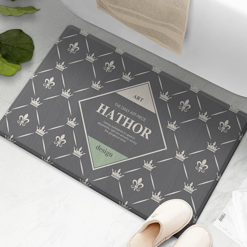 

French Flower Bathroom Anti Slip Bath Mat Soft Foot Mat Absorbent Bathroom Large Size Tapis Salle De Bain Home Goods EH50BA