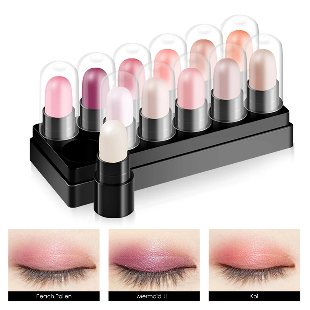 12 шт./компл. из блестящих теней для век ручка макияжа тени с высоким блеском