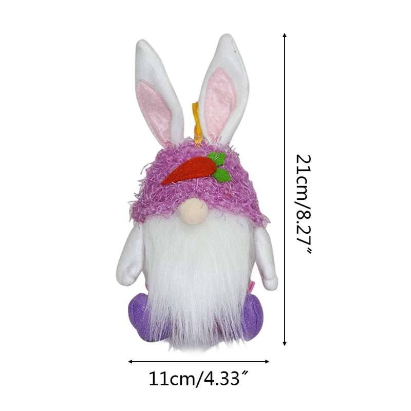 

Easter Bunny Gnome Candy Storage Container Jar Rabbit Swedish Tomte Plush Doll