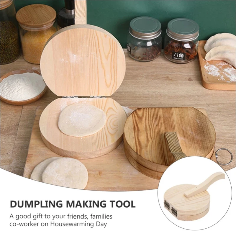 

1pc 2 Colors Wooden Dumpling Maker Mould Cutter Wraper Ravioli Dough Presser Empanada Mold Home Kitchen Baking Tools Dropship