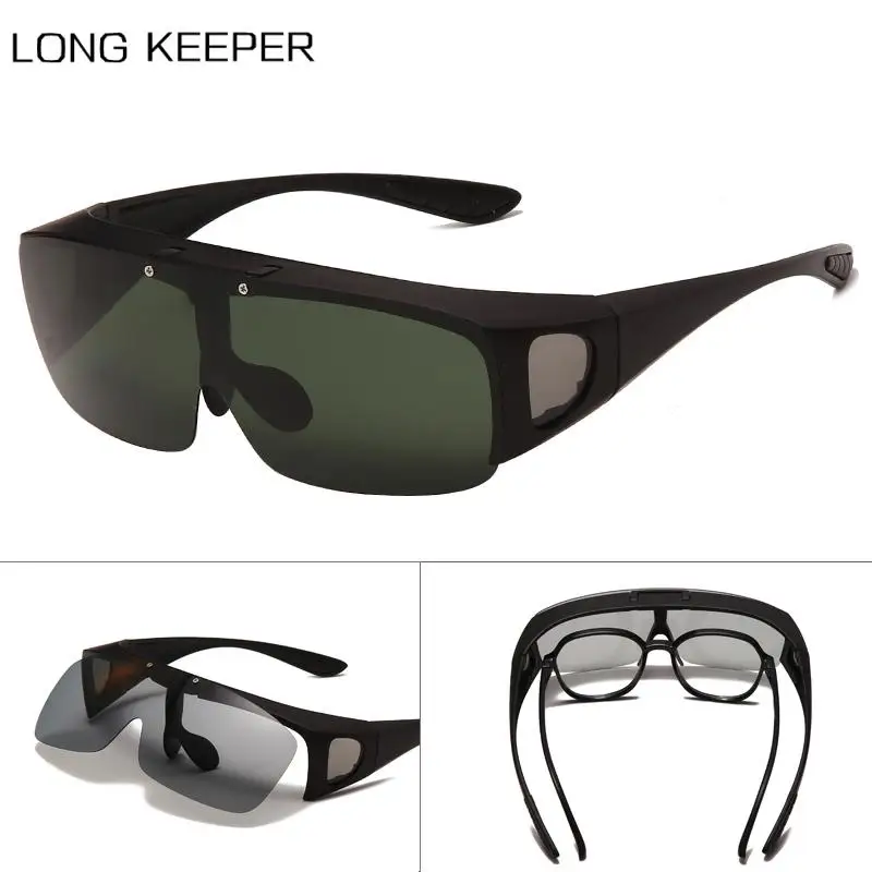 Flip Up Polarized Sunglasse Men Women Plastic Frame UV400 Goggles Fit Over Outdoor Driving Fishing Sports Sun Glasses Cover | Аксессуары