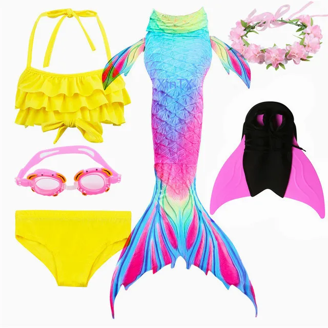 Детский купальник Русалочки бикини с флипом моноласт для плавания детский