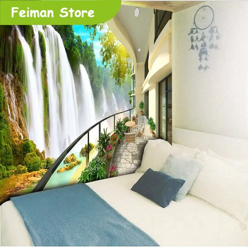 3D водопад гобелен природа горы индийская МАНДАЛА ГОБЕЛЕН настенный Бохо спальня