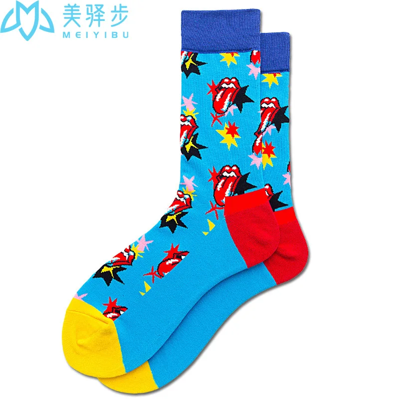 10 Pairs Per Set Wholesale Funny Crazy Colorful Cool Mens Fashion Dress Cotton Fancy Socks Crew Happy Socks