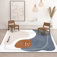 madream nordic fashion bedroom rug gray blue simple geometric lines lint free carpet fashion home non slip bedside floor mat new