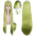 Парик Enkidu для косплея Fate Grand, зеленые длинные прямые парики для косплея аниме, термостойкие парики, Хэллоуин, 100 см