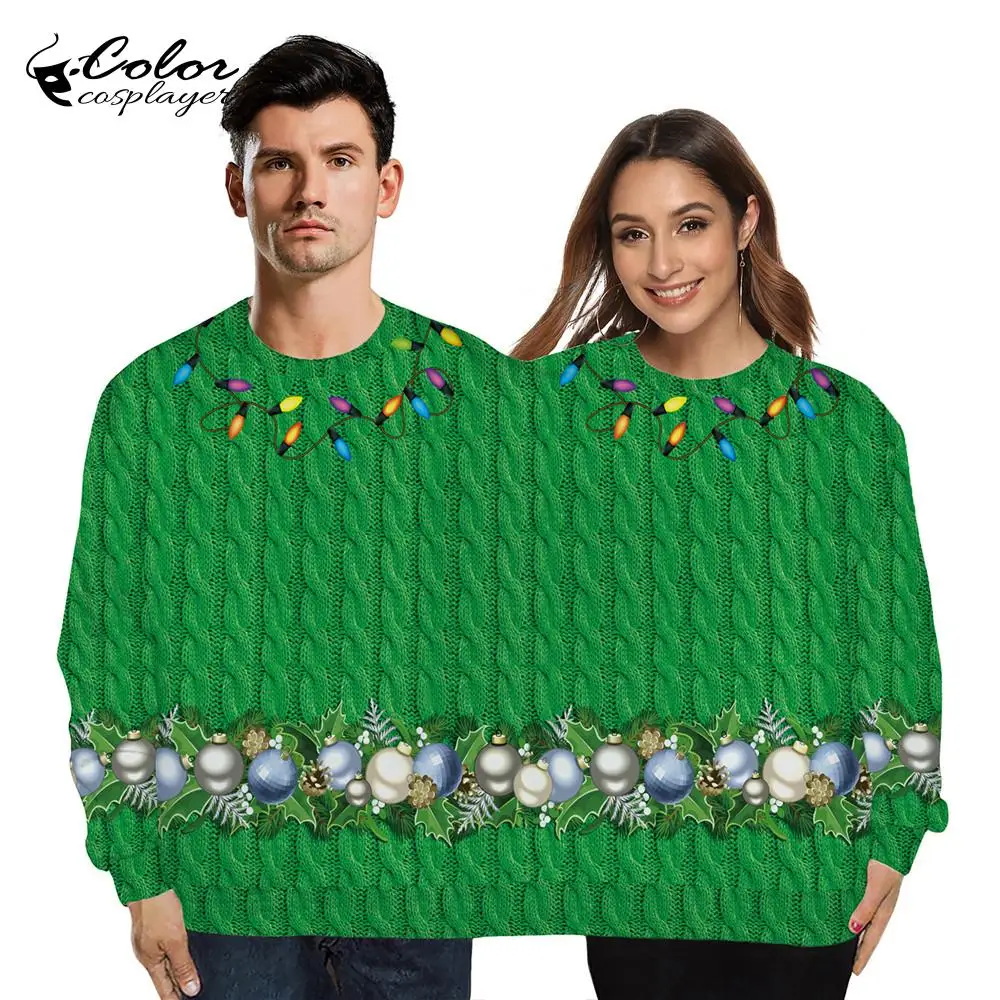 Цвет er Рождественская Толстовка с рисунком Лось 2 человек сиамская одежда на