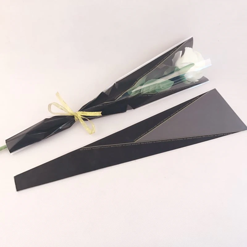 50 шт Цветочная пластиковая упаковка для цветов одиночные розовые сумки