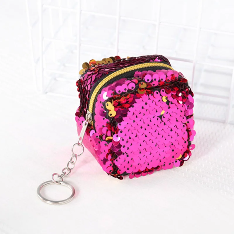 Женский детский милый кошелек для монет с блестками блестящий клатч на молнии