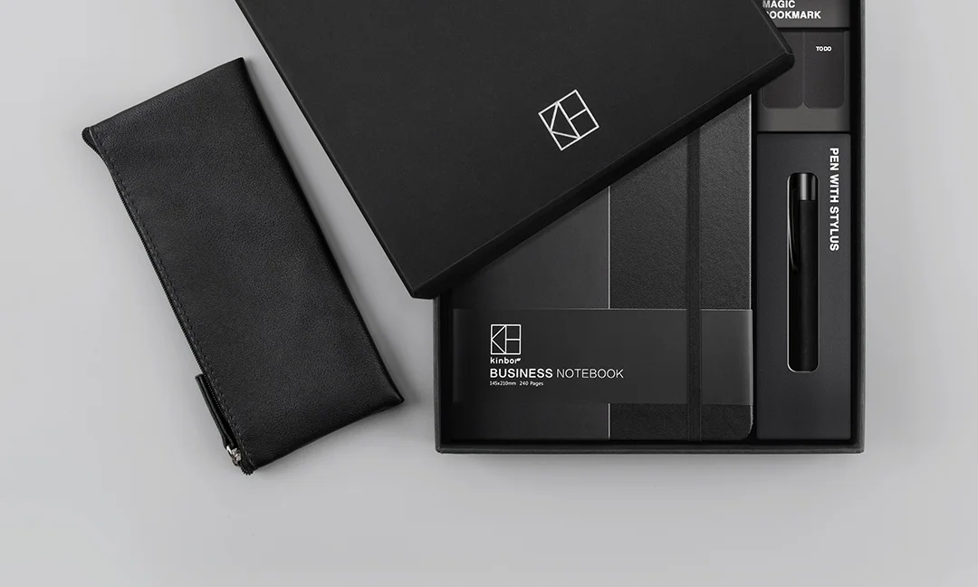 Xiaomi Kinbor Бизнес ручка для записной книжки Подарочная коробка с карандашей, пенал шариковая ручка закладки Многофункциональная офисная Конференция расходные материалы