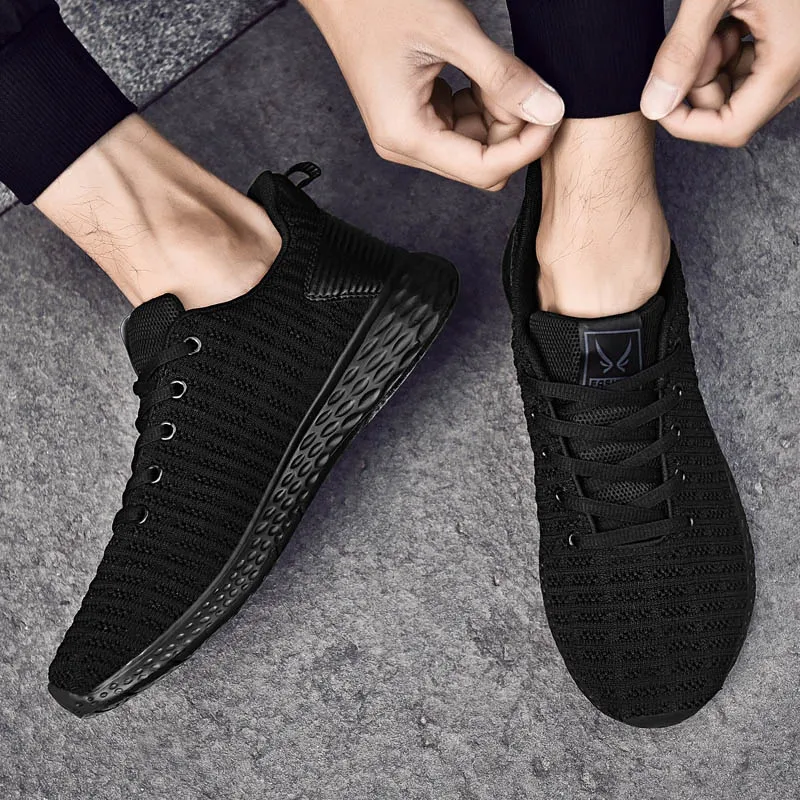Кроссовки мужские повседневные дышащие черные весна-лето 2019 |