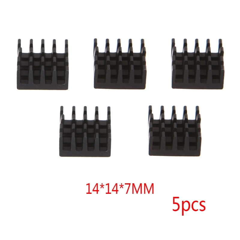 

5 Pcs/Set 14*14*7mm Aluminum Heatsink Block Computer Electronic Chip Cooling