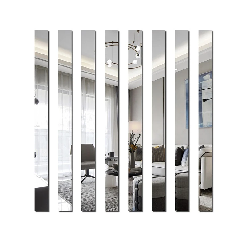 

COLBRLLFE 3D decoration Mirror Line Wall Sticker Living room Home Decor Acrylic Mirror Decor Stickers Art Wall Decoration 20pcs