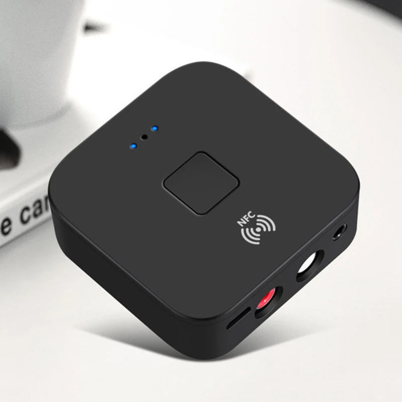 

Bluetooth 5.0 Receiver Wireless 3.5mm Small Square Convenient Jack AUX NFC to 2 RCA Audio Stereo Adapter For Car TV Speaker Auto