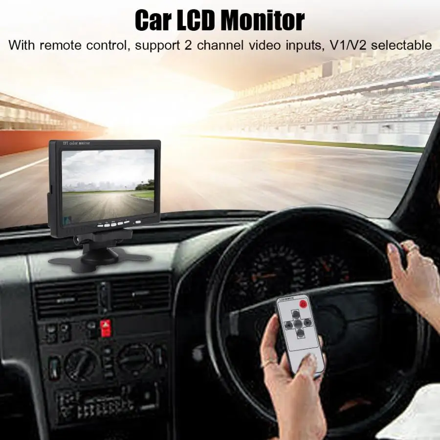 7 дюймов DC 12 V 24 800x480xRGB TFT ЖК монитор заднего вида Авто переключатель резервного