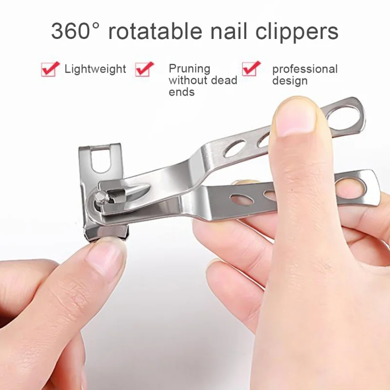 

360 Degree Rotate Swivel Fingernail Clipper Toenail Toe Nail Art Cutter Scissor Trimmer Manicure Pedicure Portable Tool