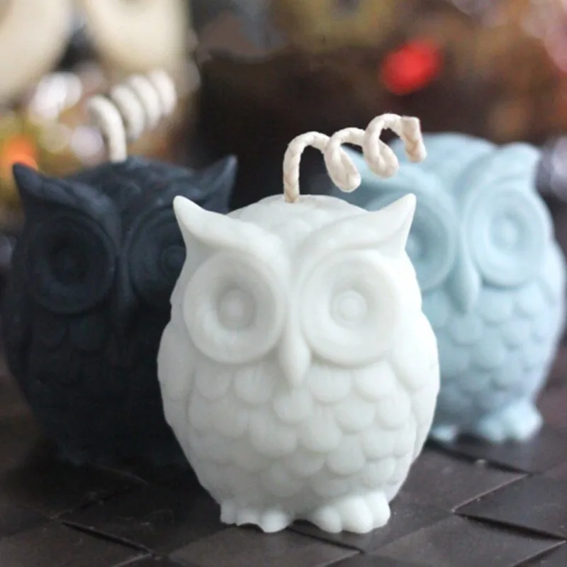 

3D Animal Candle Silicone Molds Owl Handmade Plaster Soap Aromatherapy Mold Fondant Cake Candy Pastry Baking Moulds Decoration
