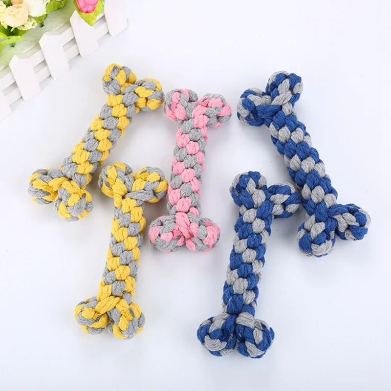 

Pet Dog Relieve Boredom Toys For Solving Boredom For Dogs Cats Kittens Puppy Cotton Rope Woven Bone Toys For Chewing