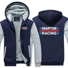 Зимние теплые флисовые толстовки Martini Racing, Мужское пальто на молнии Martini Racinger, куртка, Свитшот