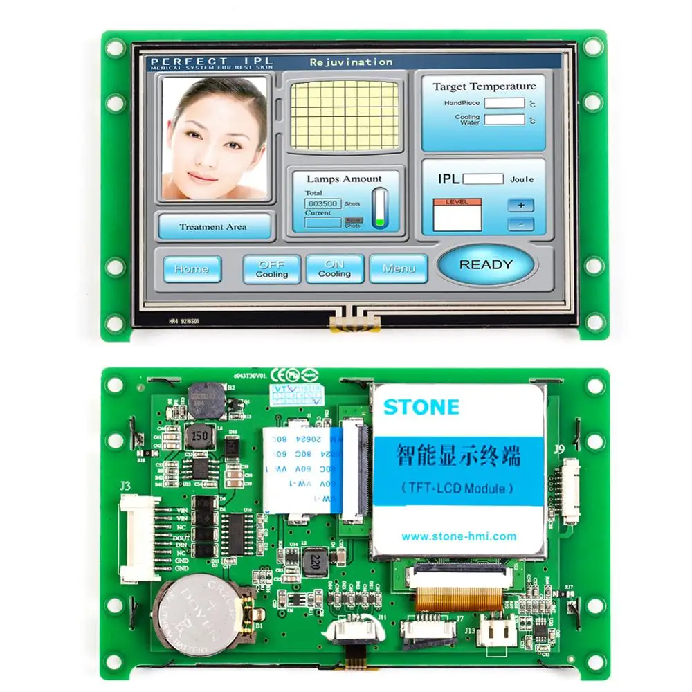 Embedded Programmable 4.3 Inch TFT LCD Touch Screen with RS232+RS485 for Industrial Use