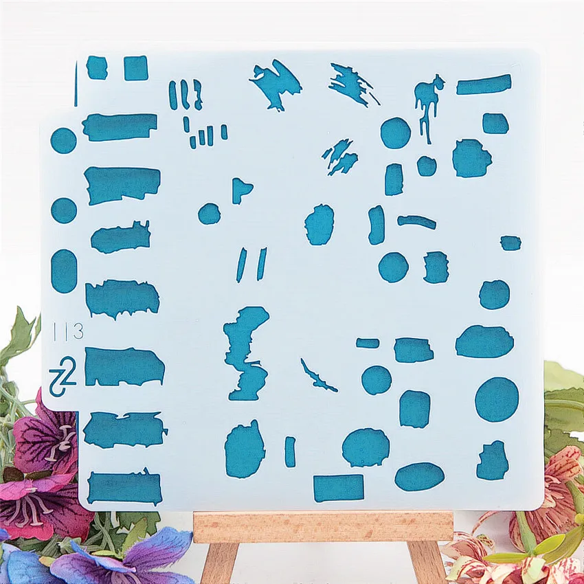 

13x14cm Abstract GridScrapbook Stencils Spray Plastic Mold Shield DIY Cake Hollow Embellishment Printing Lace Ruler Valentine