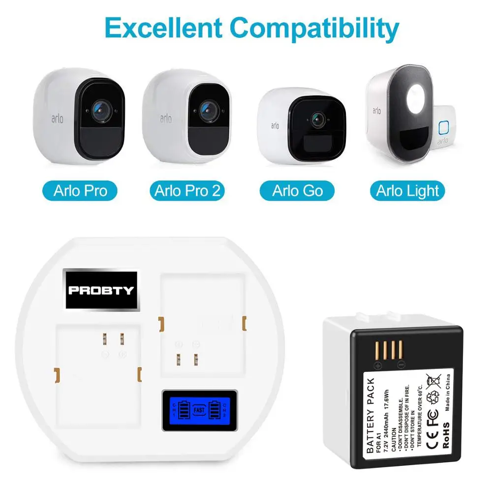 7 2 в 2440 мАч для Netgear Arlo Pro Новый литий ионный перезаряжаемый аккумулятор + зарядное