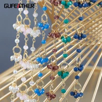gufeather c269chaindiy bracelet necklace18k gold platedcoppernatural stonepass reachnickel freejewelry making50cmlot