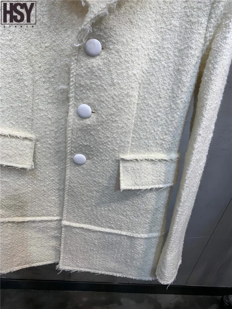 【HSY】2019 осенне-зимняя новая женская куртка с длинными рукавами однобортные