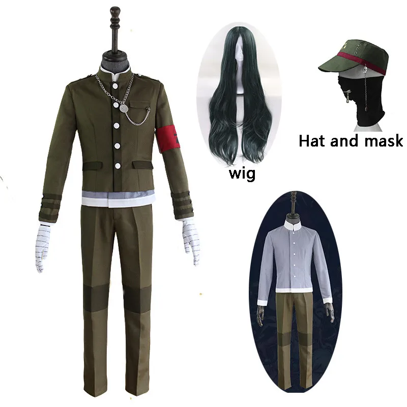 

New Japanese Game Danganronpa V3: Killing Harmony Korekiyo Shinguji Cosplay Costume Unisex Halloween Carnival Uniforms and wig