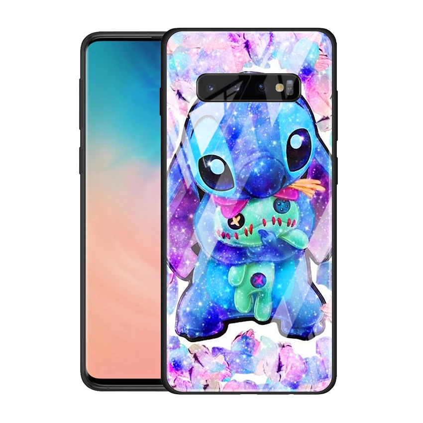 Stitch cute cartoon for Samsung Galaxy S20 FE Ultra Note 20 S10 Lite S9 S8 Plus Luxury Tempered Glass Phone Case Cover