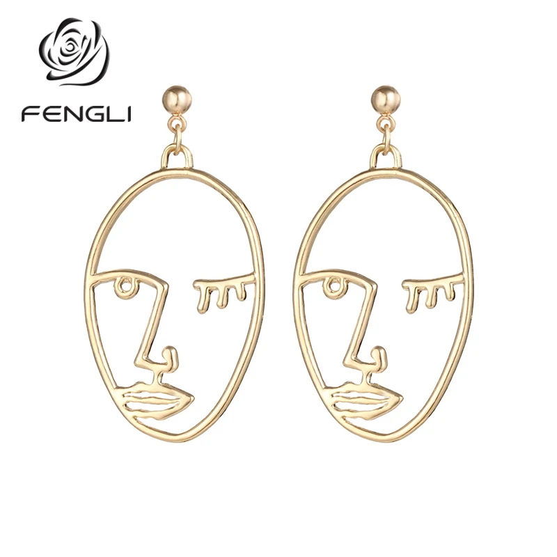Женские Висячие серьги FENGLI Винтажные висячие с металлическим геометрическим