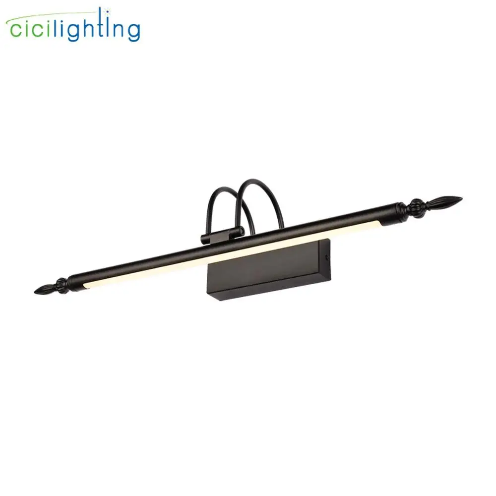 Черный светодиодный зеркальный светильник для ванной комнаты водонепроницаемый