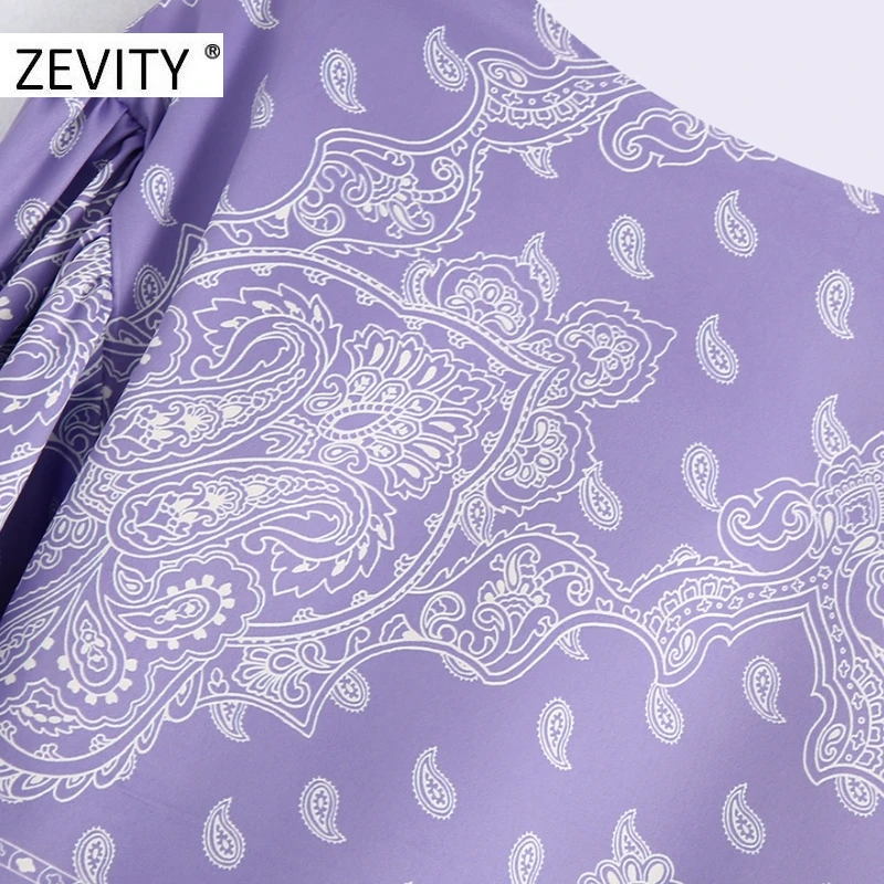 ZEVITY Новое Женское винтажное платье орехи кешью Печать Повседневная тонкая