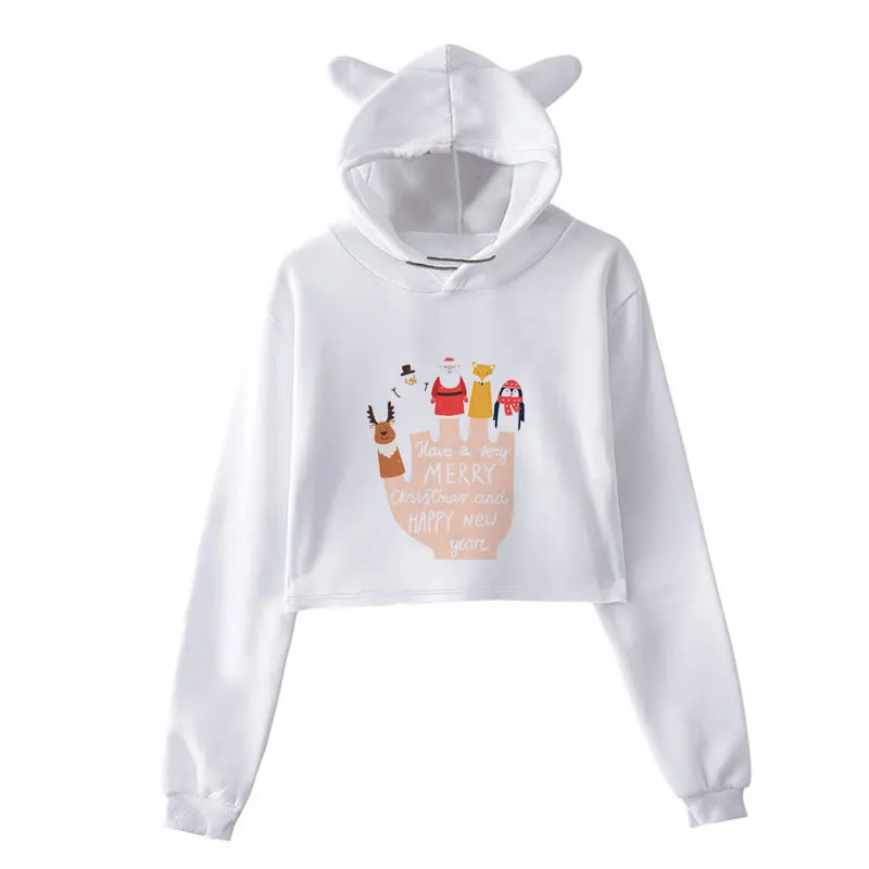 Женский Рождественский свитшот большого размера толстовки Для женщин зимнее