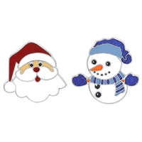 new cute merry christmas snowman santa brooch pin for new year christmas alloy brooch jewelry best gift for friends family