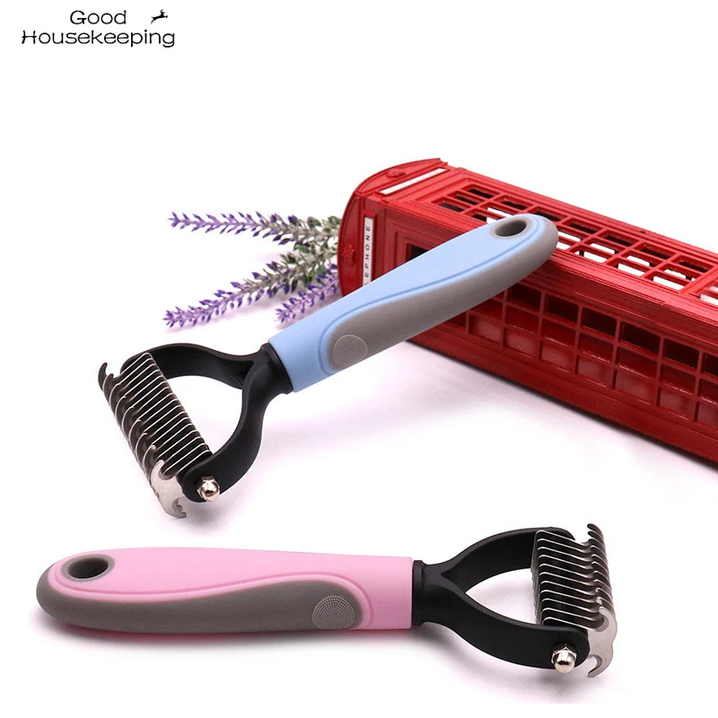 Pets Fur Knot Cutter Dog Grooming Shedding Tools Pet Cat Hair Removal Comb Brush Double sided Products Suppliers | Дом и сад