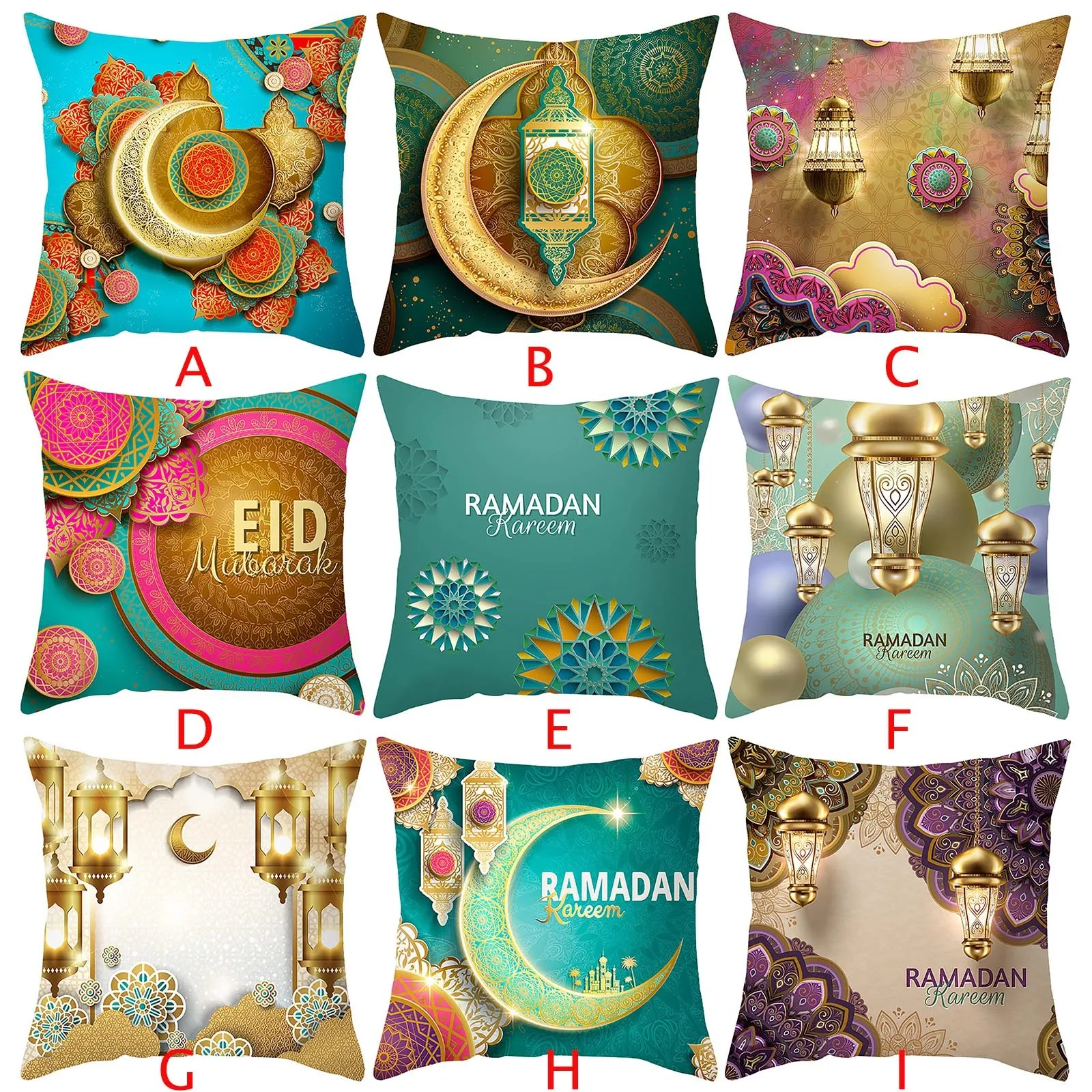 

Ramadan Decoration Cushion Cover Muslim Ramadan Pattern Cushion Cover Pillow Case Home Decor Eid Mubarak Home Decoration