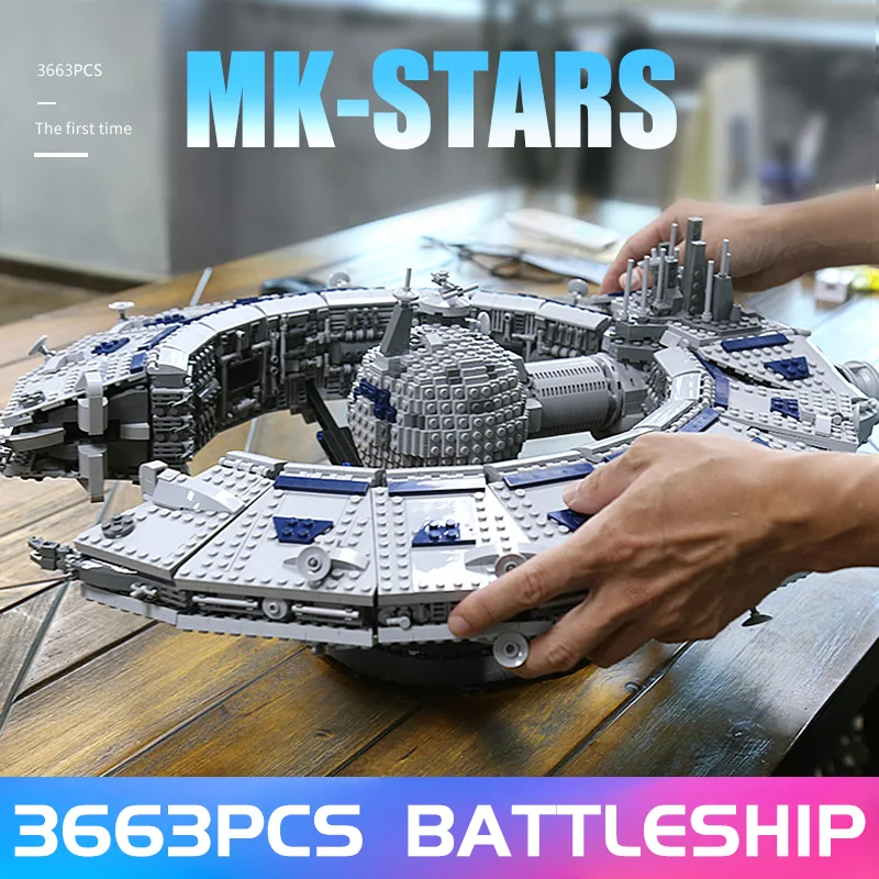 

Mould King Star Plan Toys Compatible With MOC-13056 Lucrehulk Star Control Ship Model Building Blocks Bricks Birthday DIY Gifts