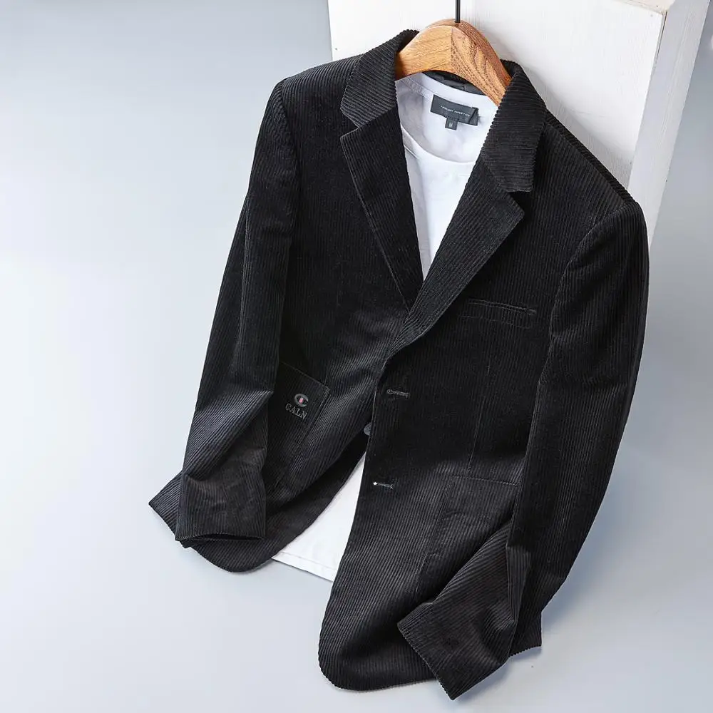 Мужской вельветовый Блейзер винтажная хлопковая куртка повседневный Топ