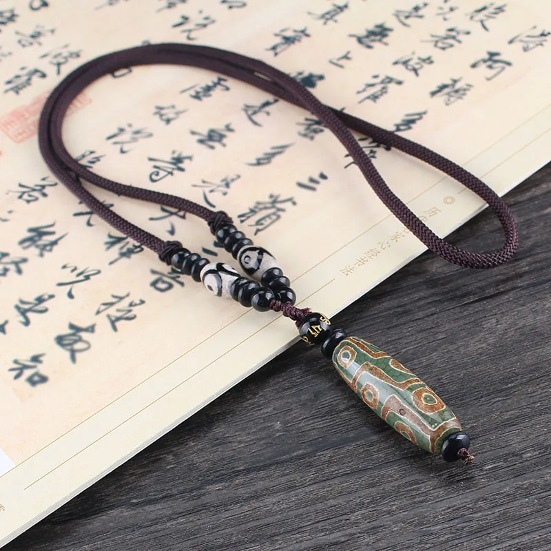8 глаз S1.6 * 4. 2 см 5 цветов Evae peace Nature stons Dzi Beads этническое винтажное ожерелье с Буддой