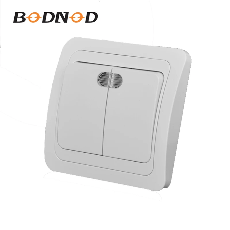 Светильник ель настенный с двумя клавишами и индикатором 10 А 250 В|Выключатели| |