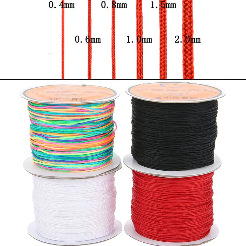 45meters 0.4 0.6 0.8 1 1.5 mm Nylon Cord Thread For Bracelet Chinese Knot Kumihimo Macrame Braided String Jewelry Making | Украшения и