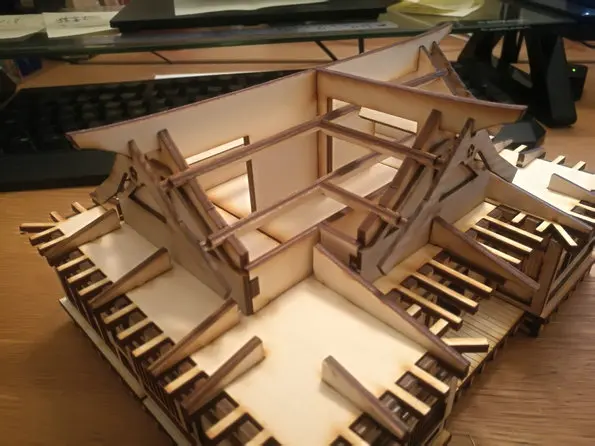 Настольные игры DIY кукольный домик миниатюрная деревянная сцена модель с 28 мм соотношение 1:56 для японских воюющих штатов Размер 22*18*12 см