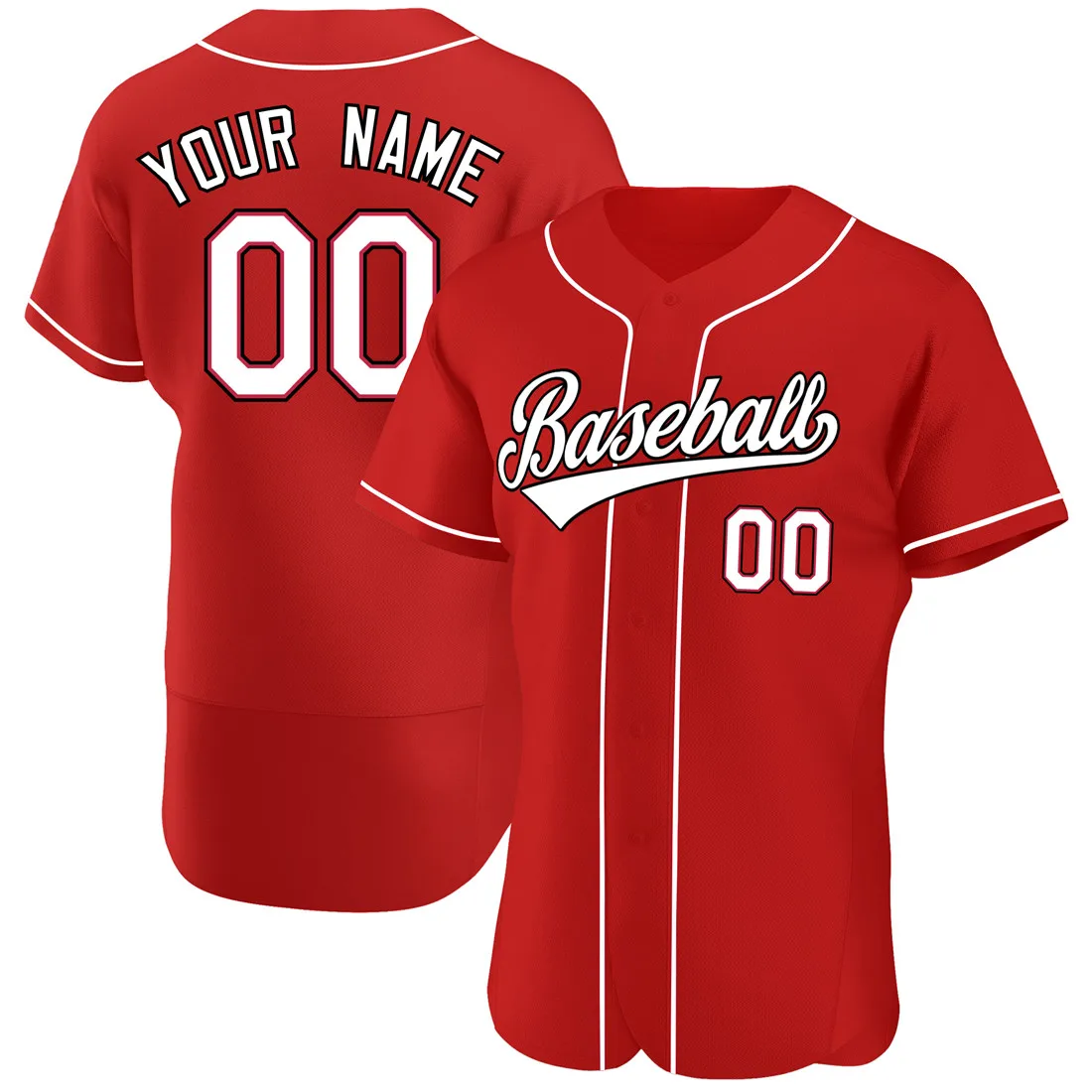Custom Baseball Jersey Print Your Name/Number Customized V-neck Soft Cool Button-down for Men/Lady/Child Any Colour Big size