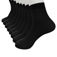 8 pairs unisex women men socks bamboo fiber ultra thin elastic silky short silk cotton breathable black business men socks 2021